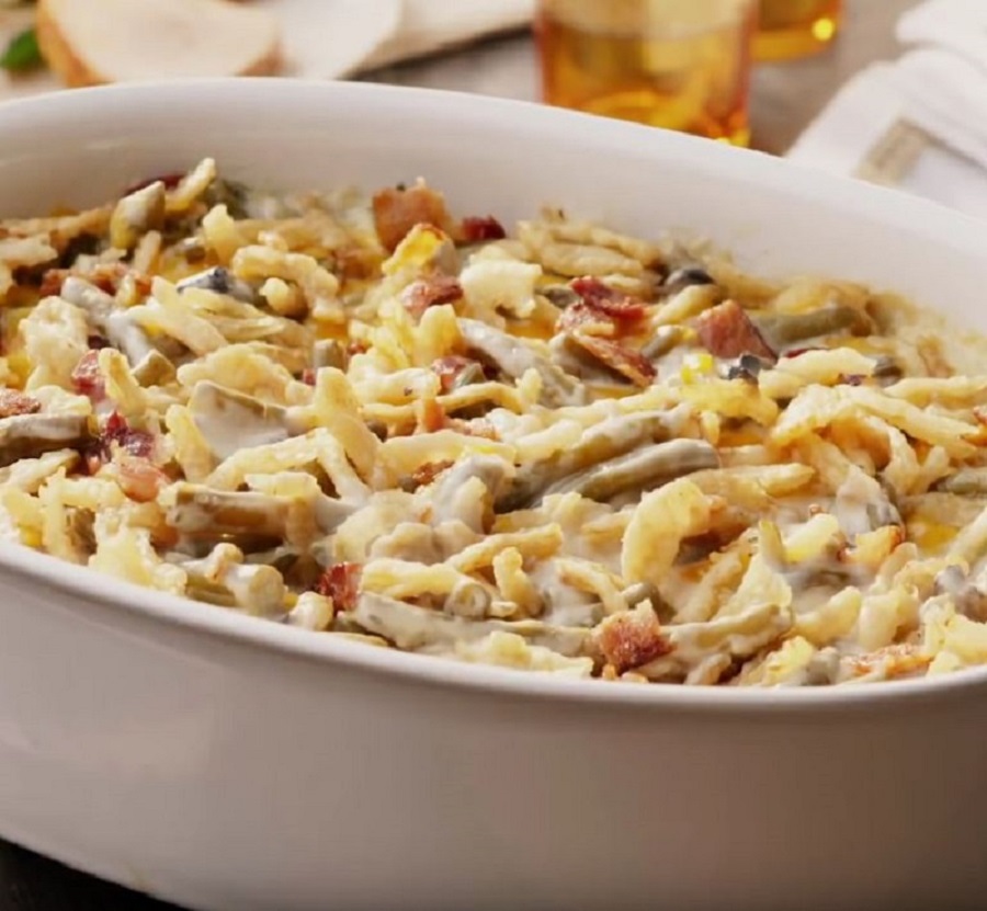 Bacon And Cheddar Green Bean Casserole Recipe - The Free Cookbook Club