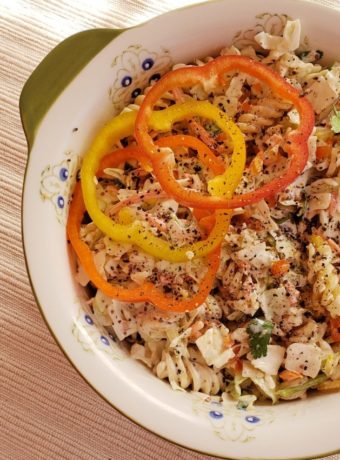 Creamy Coleslaw Pasta Salad Recipe