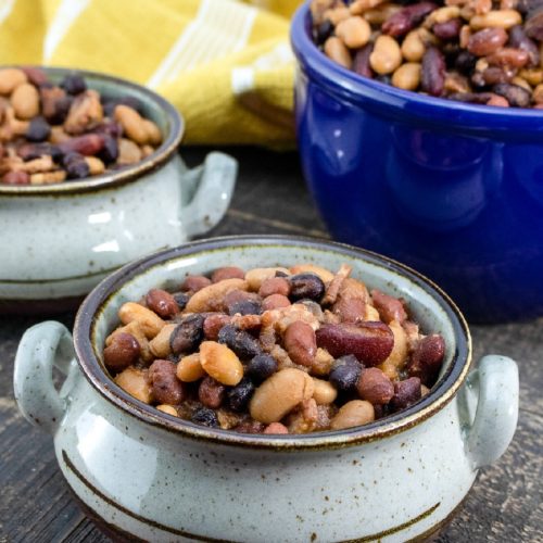 Slow Cooker 4-Bean Baked Beans with Bacon Recipe - The Free Cookbook Club